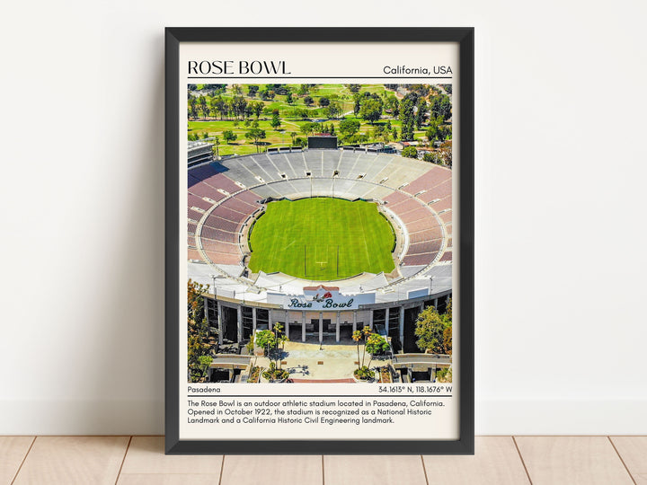 Rose Bowl Stadium Football Minimal Wall Art