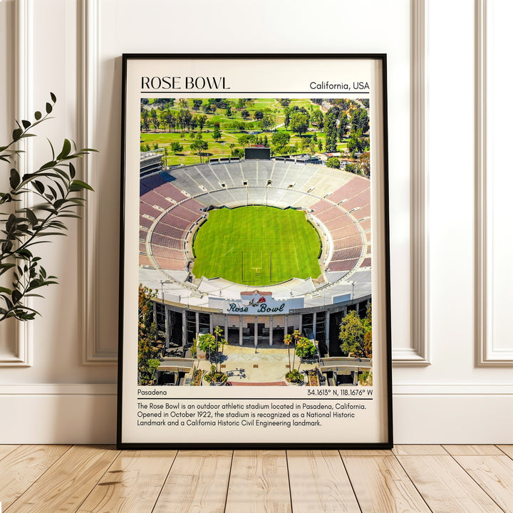 Rose Bowl Stadium Football Minimal Wall Art