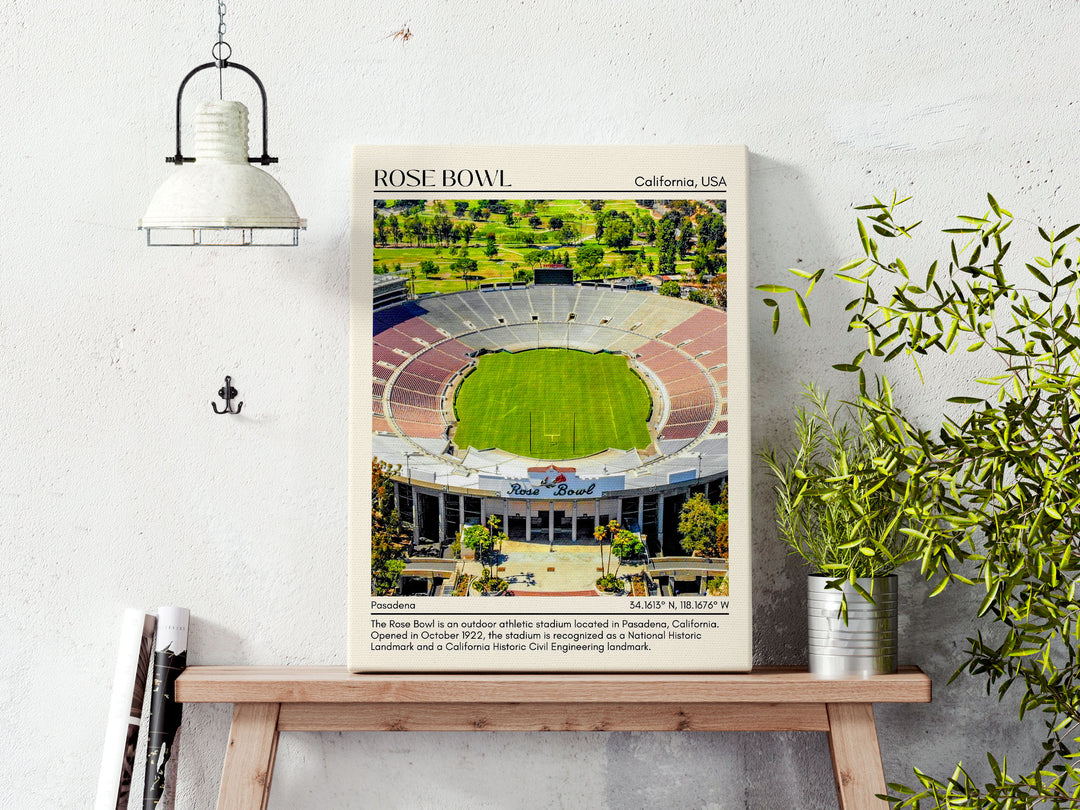 Rose Bowl Stadium Football Minimal Wall Art