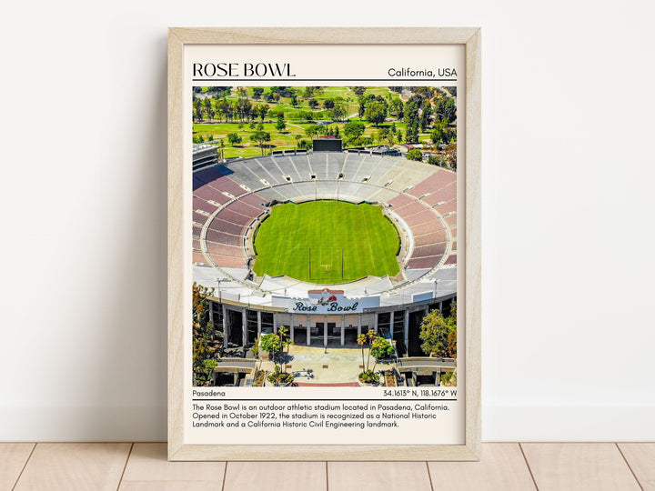 Rose Bowl Stadium Football Minimal Wall Art