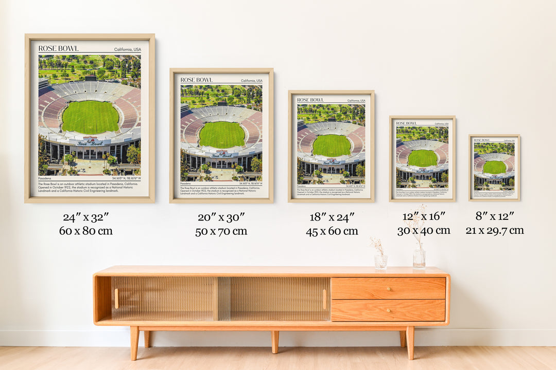 Rose Bowl Stadium Football Minimal Wall Art