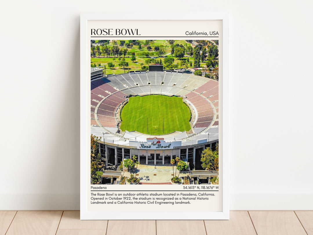 Rose Bowl Stadium Football Minimal Wall Art