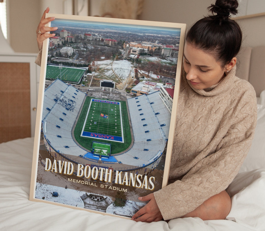 David Booth Kansas Memorial Stadium Football Wall Art