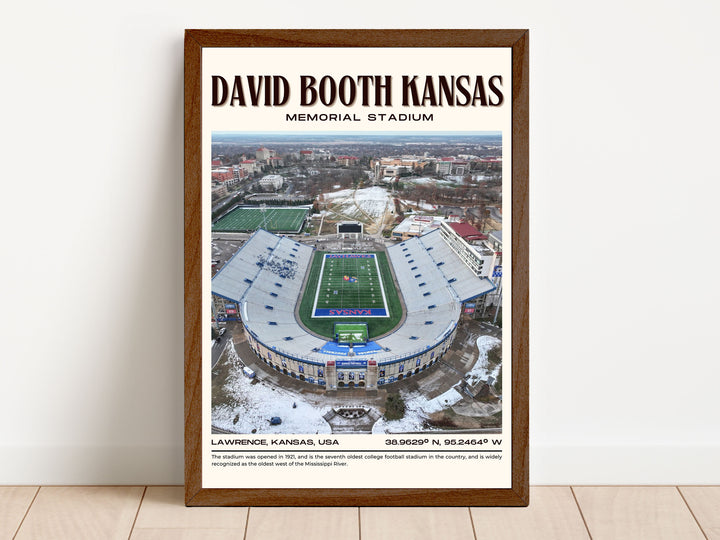 David Booth Kansas Memorial Stadium Football Retro Wall Art