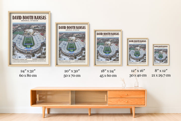 David Booth Kansas Memorial Stadium Football Retro Wall Art