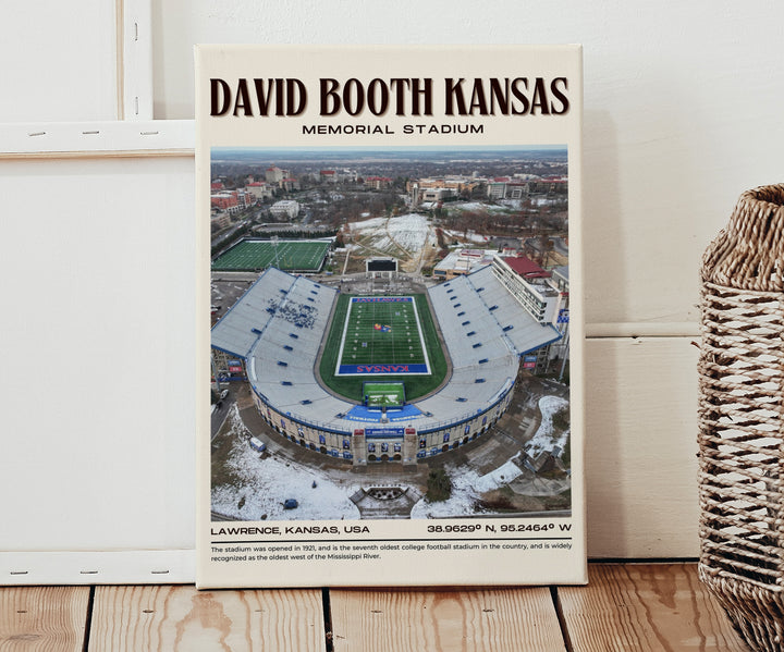 David Booth Kansas Memorial Stadium Football Retro Wall Art