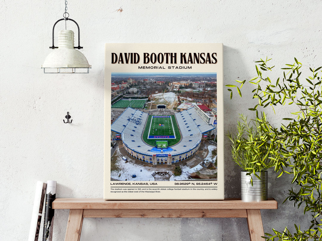 David Booth Kansas Memorial Stadium Football Retro Wall Art