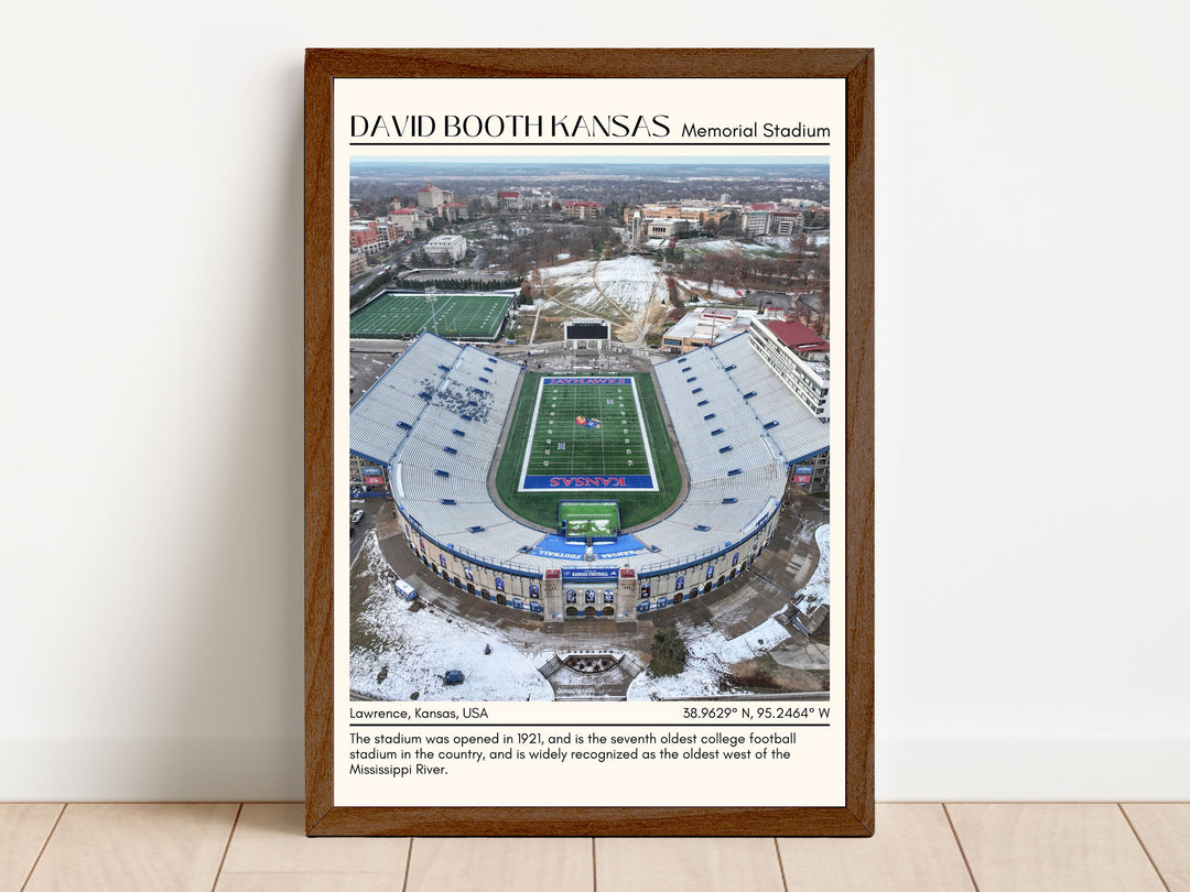 David Booth Kansas Memorial Stadium Football Minimal Wall Art