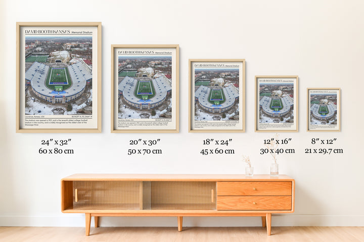 David Booth Kansas Memorial Stadium Football Minimal Wall Art