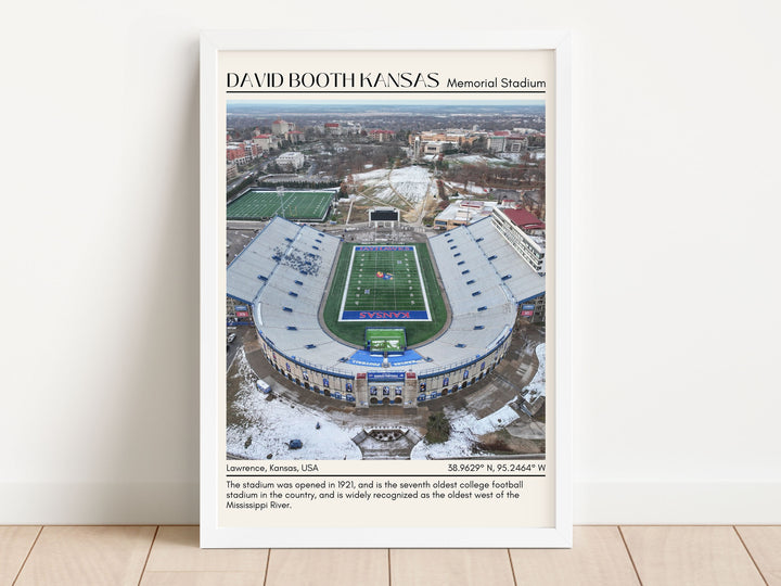 David Booth Kansas Memorial Stadium Football Minimal Wall Art