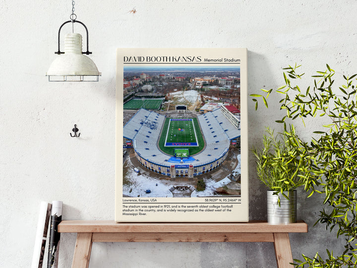 David Booth Kansas Memorial Stadium Football Minimal Wall Art