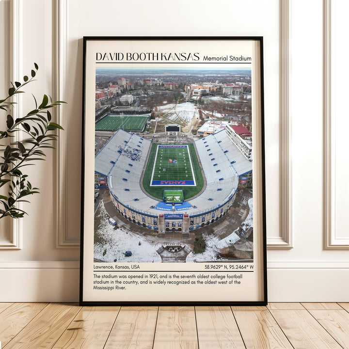 David Booth Kansas Memorial Stadium Football Minimal Wall Art