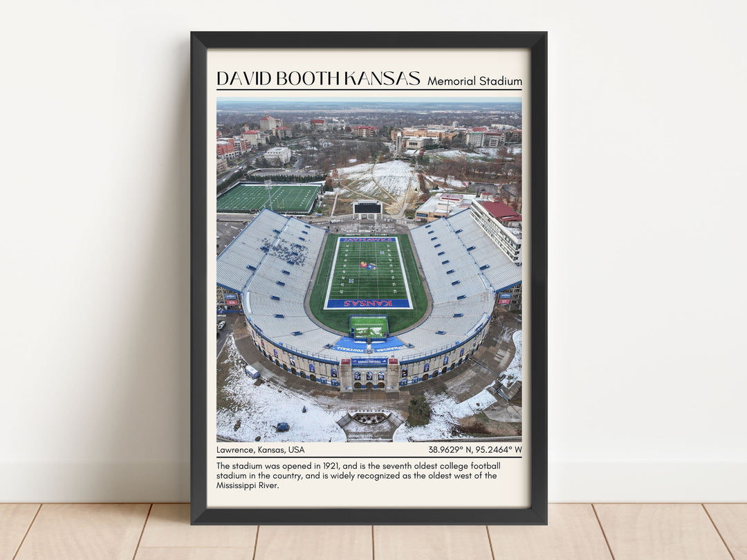 David Booth Kansas Memorial Stadium Football Minimal Wall Art