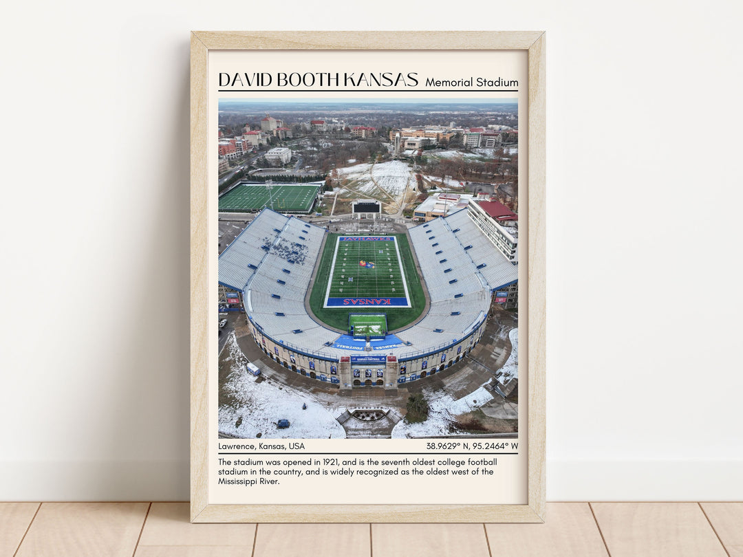 David Booth Kansas Memorial Stadium Football Minimal Wall Art