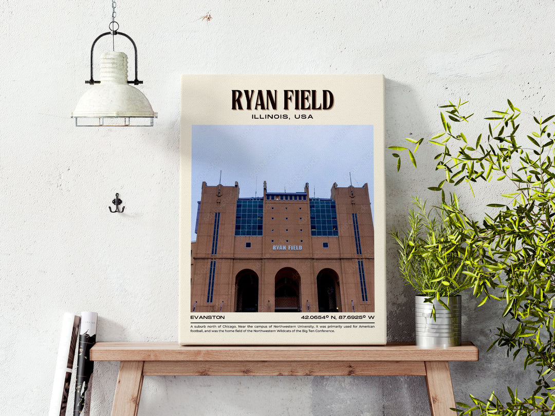 Ryan Field Football Retro Wall Art