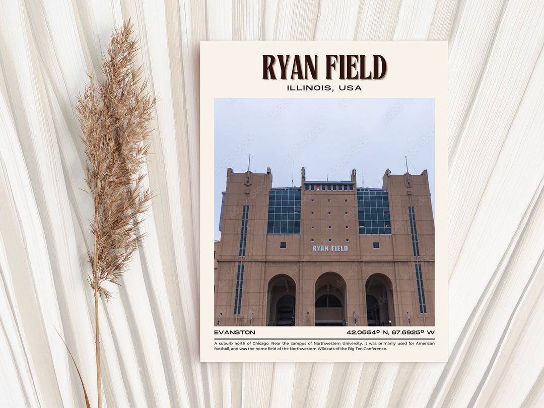 Ryan Field Football Retro Wall Art