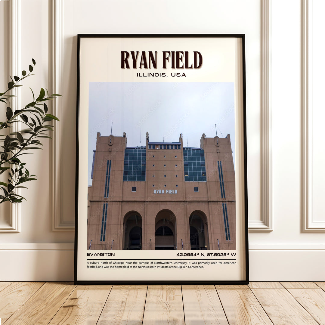 Ryan Field Football Retro Wall Art