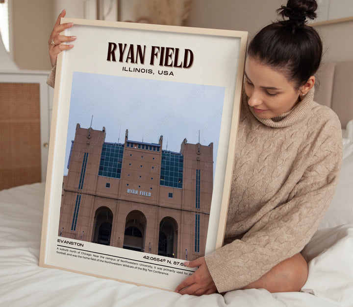 Ryan Field Football Retro Wall Art