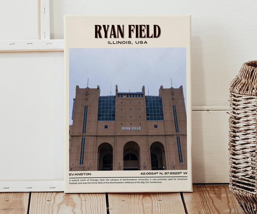 Ryan Field Football Retro Wall Art