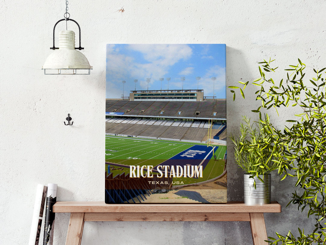 Rice Stadium Football Wall Art