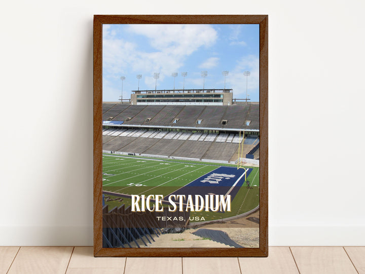 Rice Stadium Football Wall Art