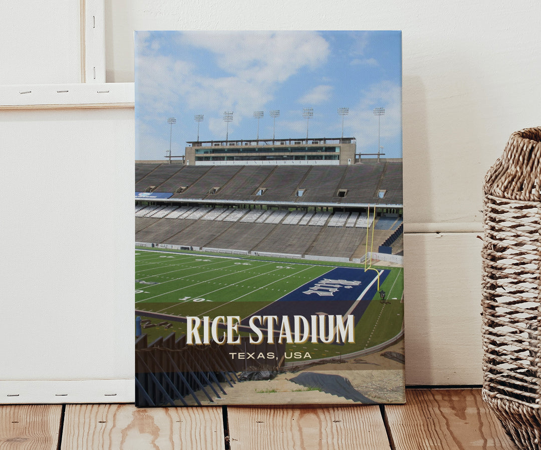 Rice Stadium Football Wall Art