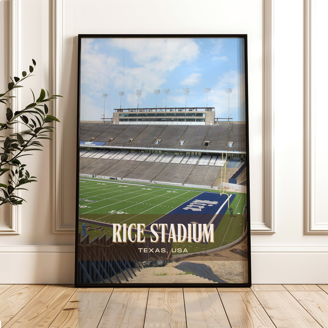 Rice Stadium Football Wall Art