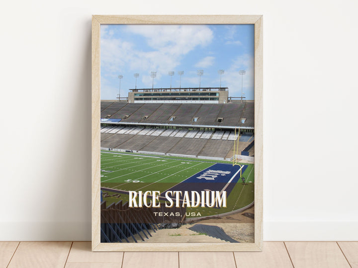 Rice Stadium Football Wall Art