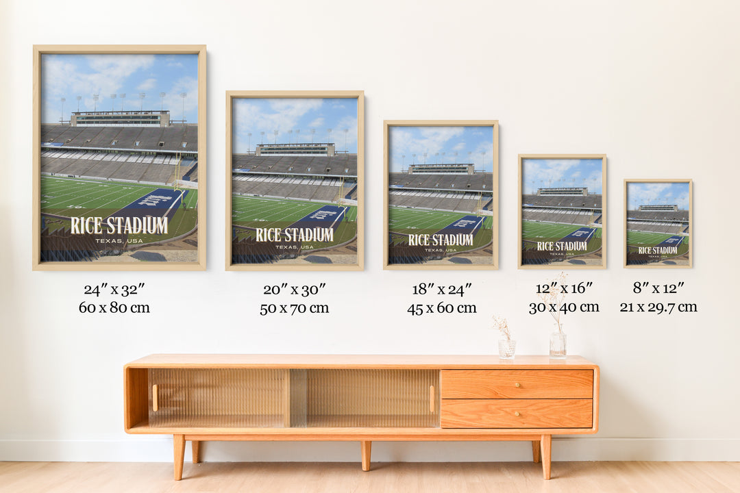 Rice Stadium Football Wall Art