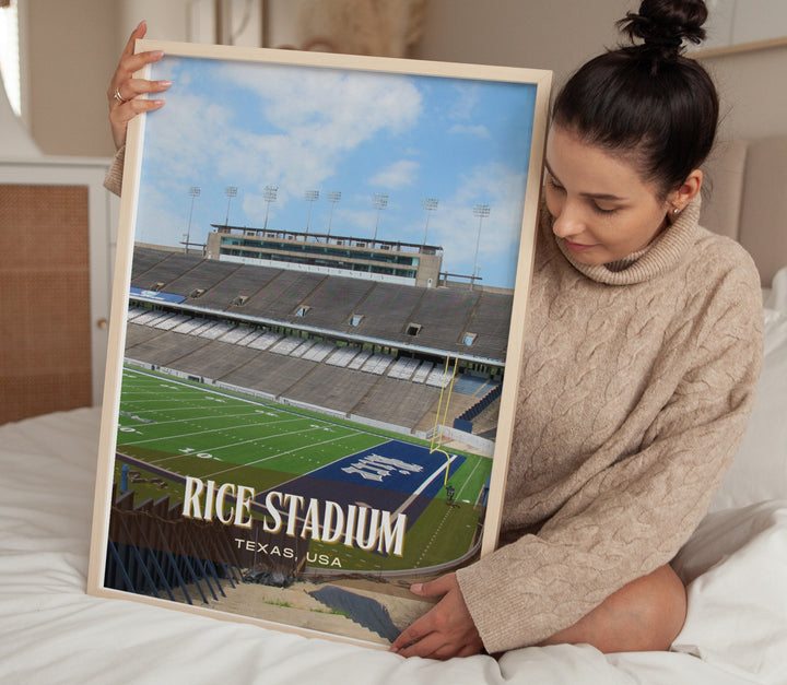 Rice Stadium Football Wall Art