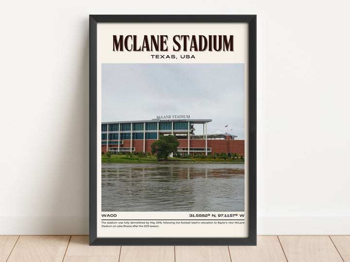 McLane Stadium Football Retro Wall Art