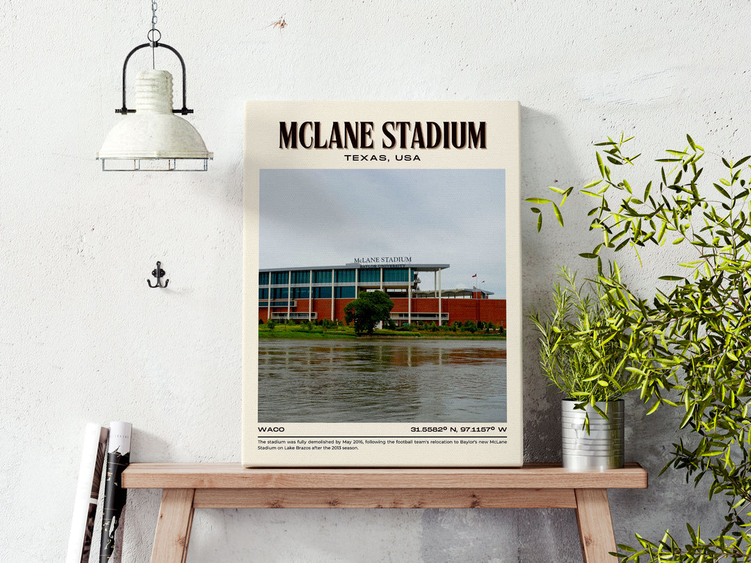 McLane Stadium Football Retro Wall Art