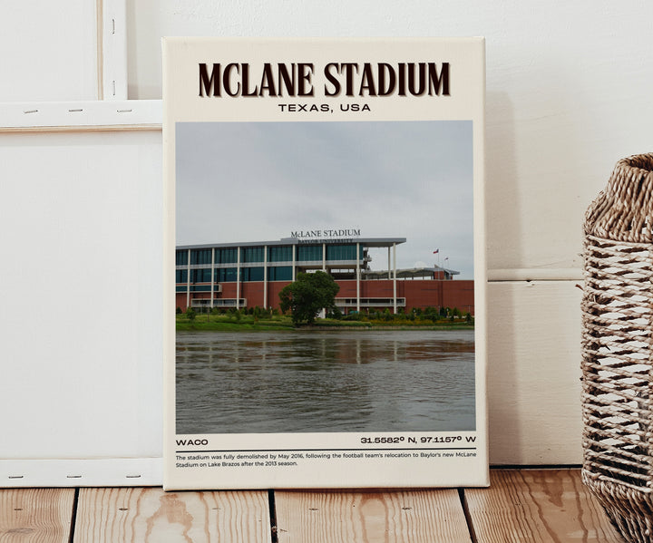 McLane Stadium Football Retro Wall Art