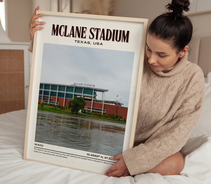 McLane Stadium Football Retro Wall Art