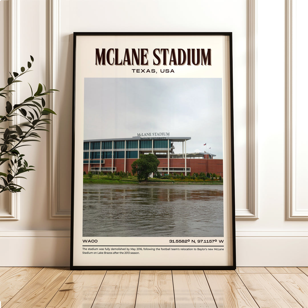 McLane Stadium Football Retro Wall Art