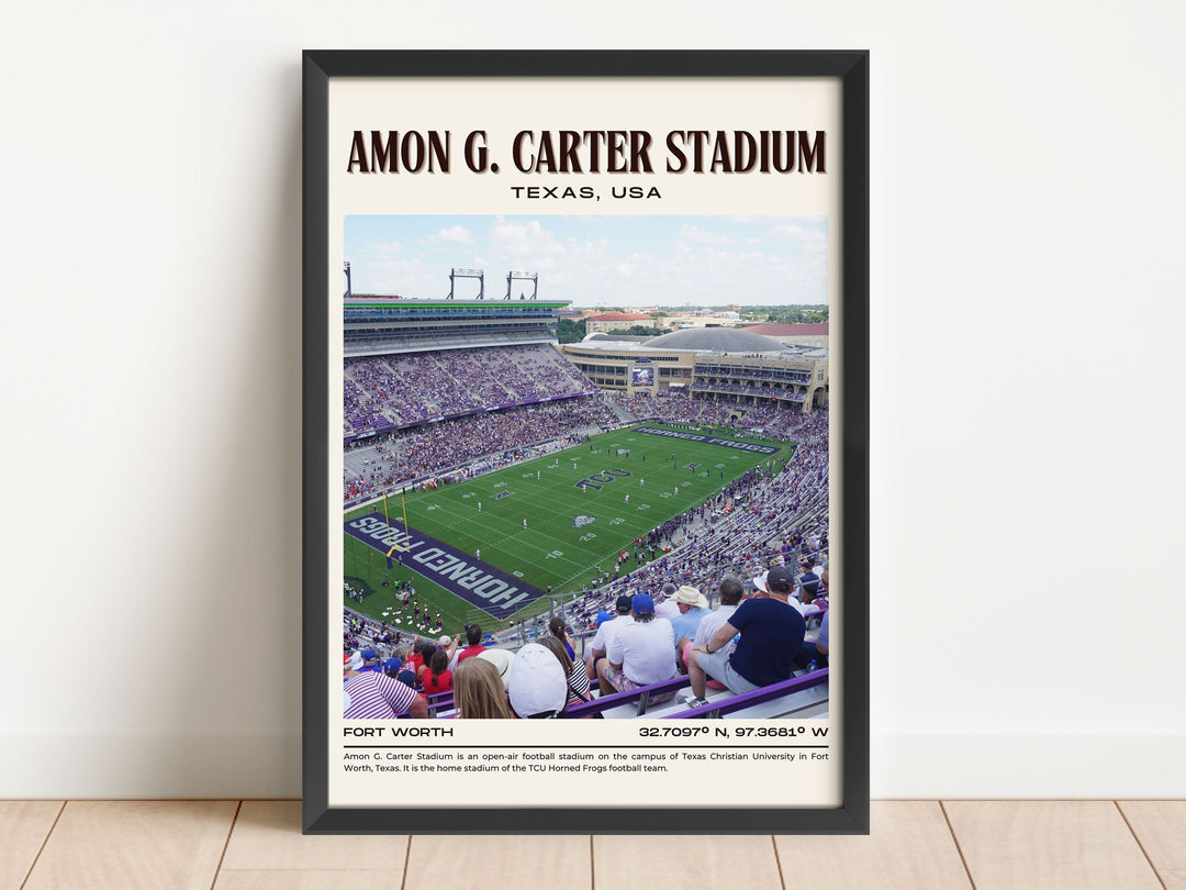 Amon G. Carter Stadium Football Retro Wall Art