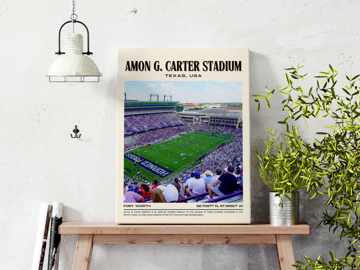 Amon G. Carter Stadium Football Retro Wall Art