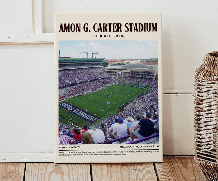 Amon G. Carter Stadium Football Retro Wall Art