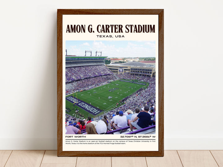 Amon G. Carter Stadium Football Retro Wall Art