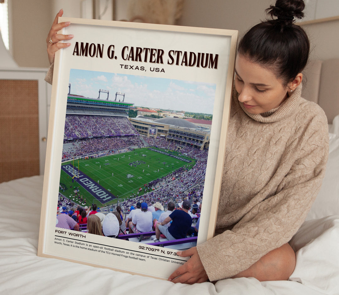 Amon G. Carter Stadium Football Retro Wall Art