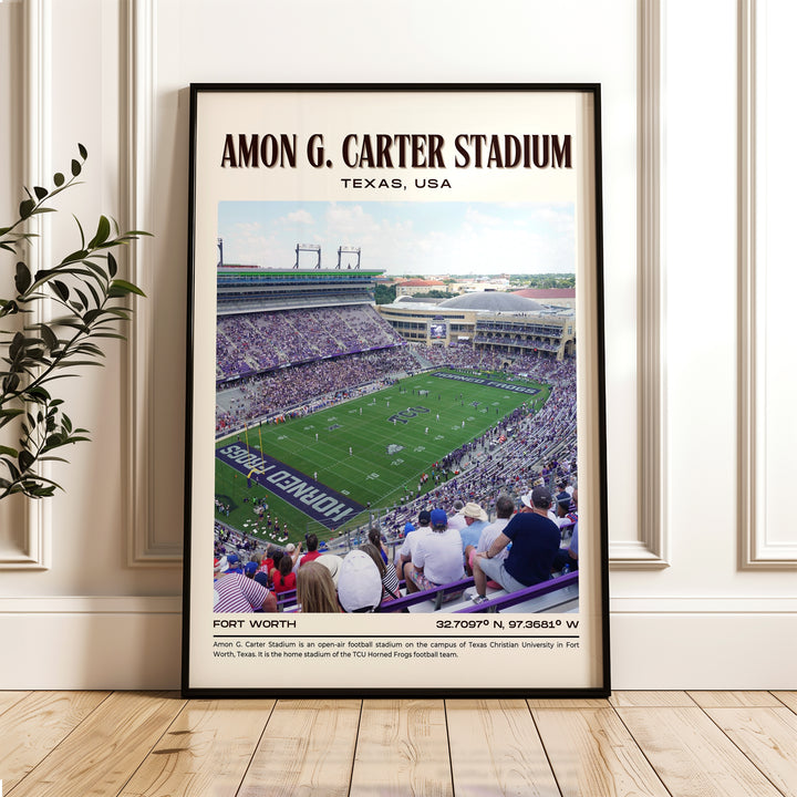 Amon G. Carter Stadium Football Retro Wall Art