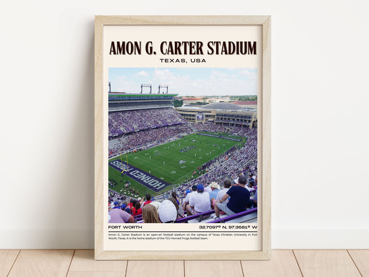 Amon G. Carter Stadium Football Retro Wall Art