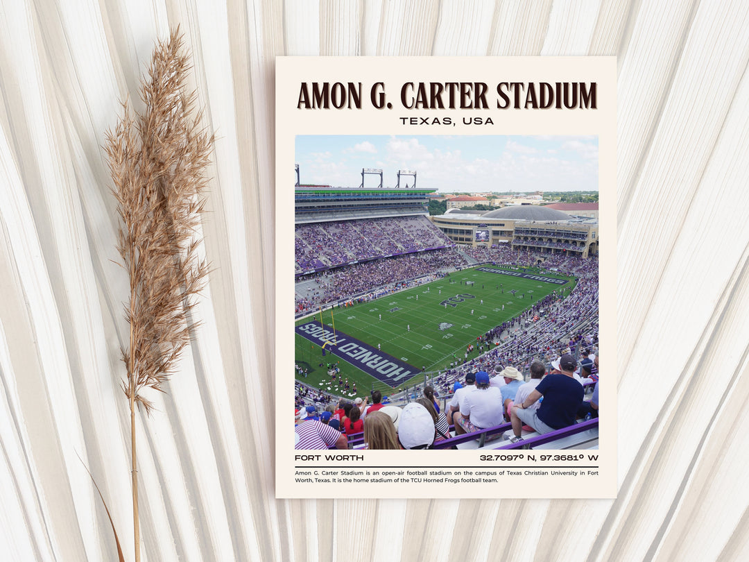 Amon G. Carter Stadium Football Retro Wall Art