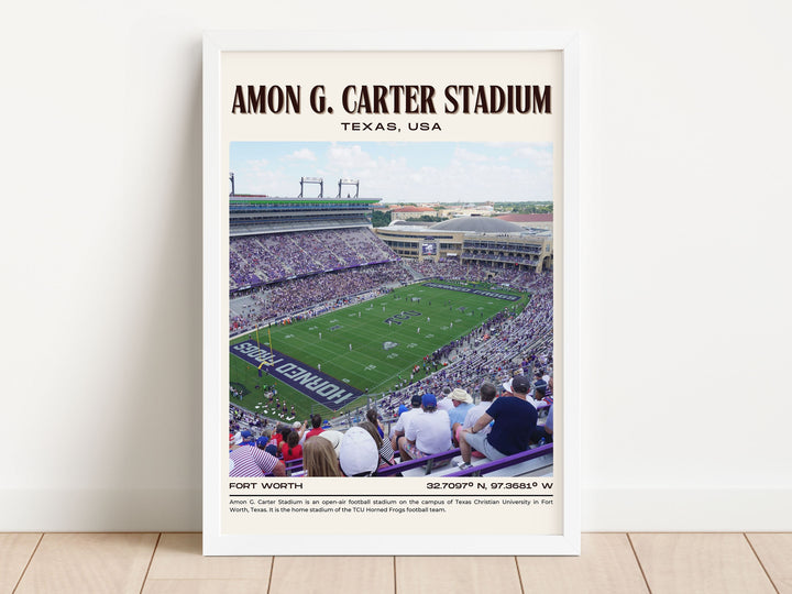 Amon G. Carter Stadium Football Retro Wall Art