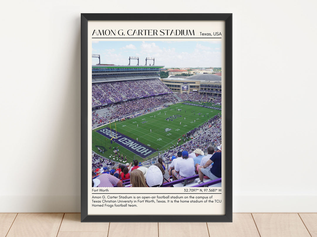 Amon G. Carter Stadium Football Minimal Wall Art