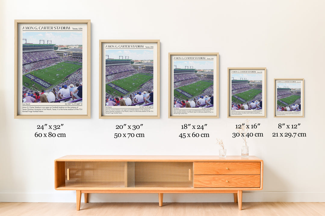 Amon G. Carter Stadium Football Minimal Wall Art