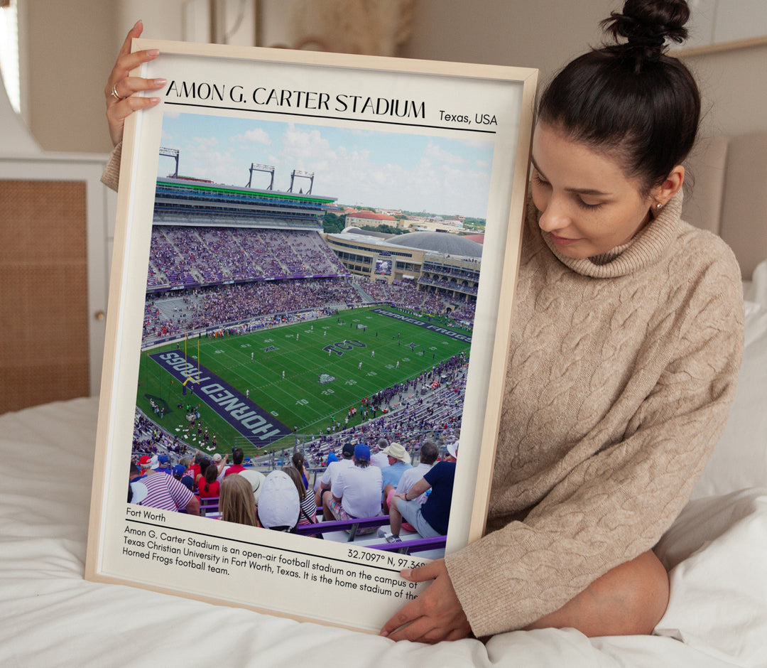 Amon G. Carter Stadium Football Minimal Wall Art