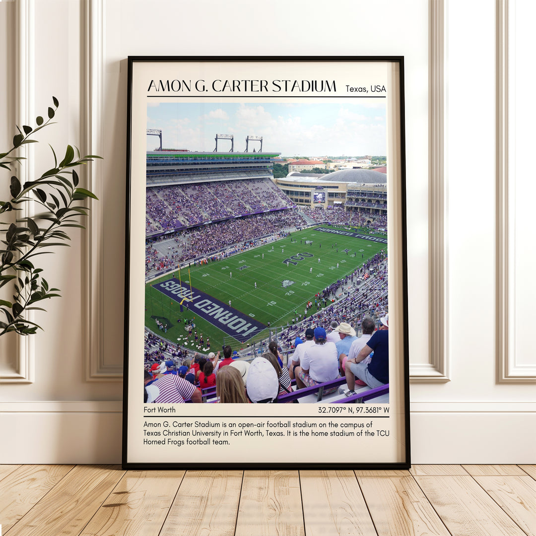 Amon G. Carter Stadium Football Minimal Wall Art