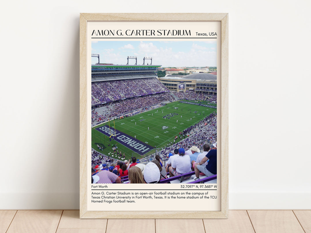 Amon G. Carter Stadium Football Minimal Wall Art