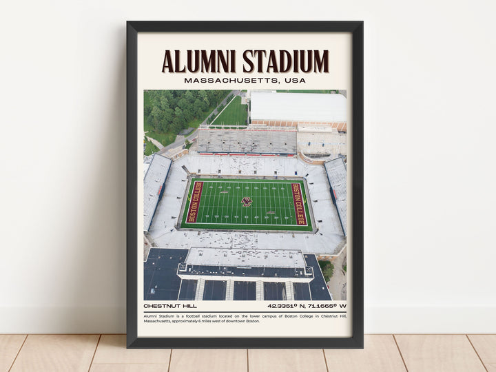 Alumni Stadium Football Retro Wall Art